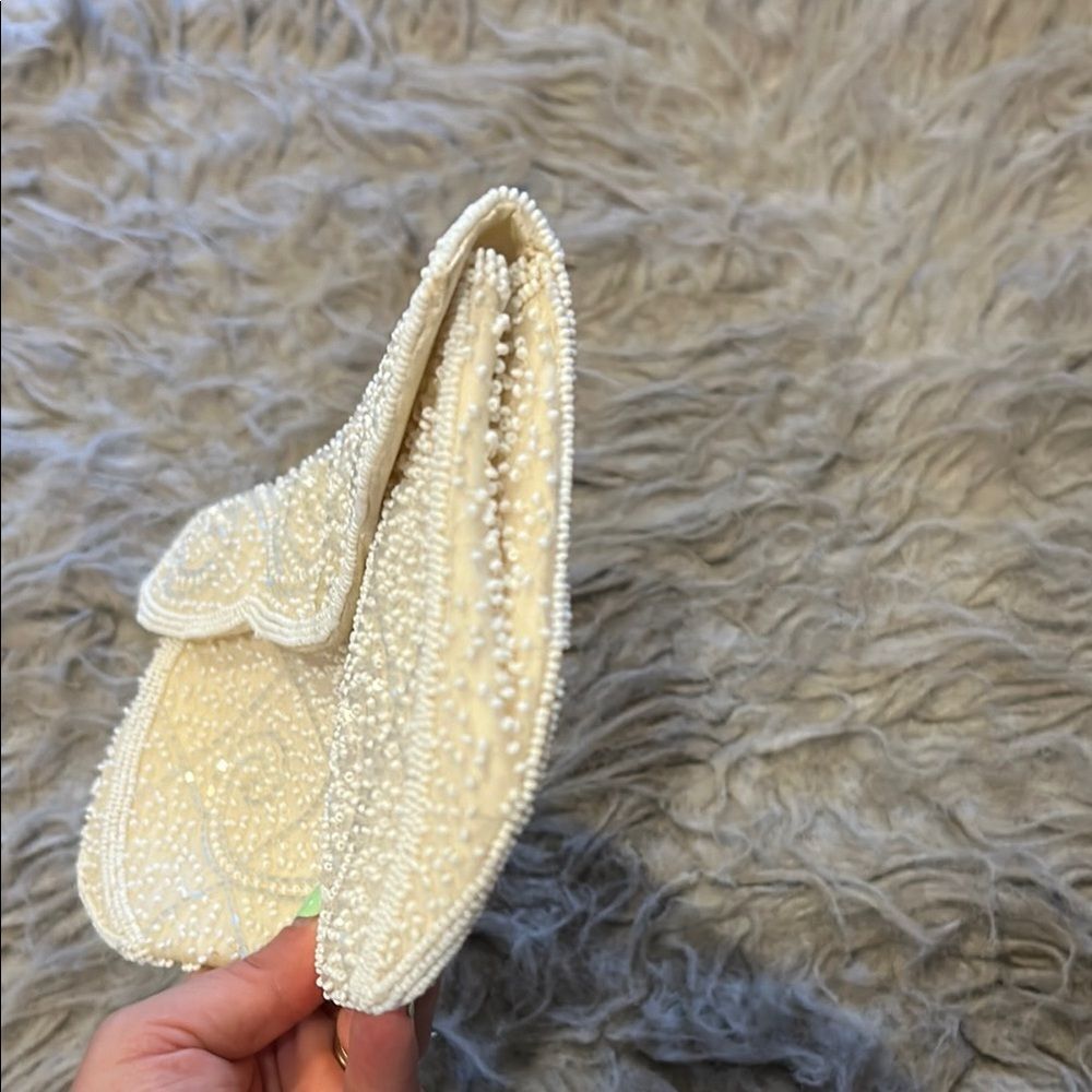 Elegant Vintage Cream And White‎ Beaded Clutch - Picture 8 of 10